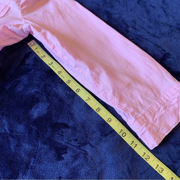 Coral Bay Linen Blend Top Womens Large Pink 3/4 Sleeves Snap Front Casual Preppy - Picture 11 of 11